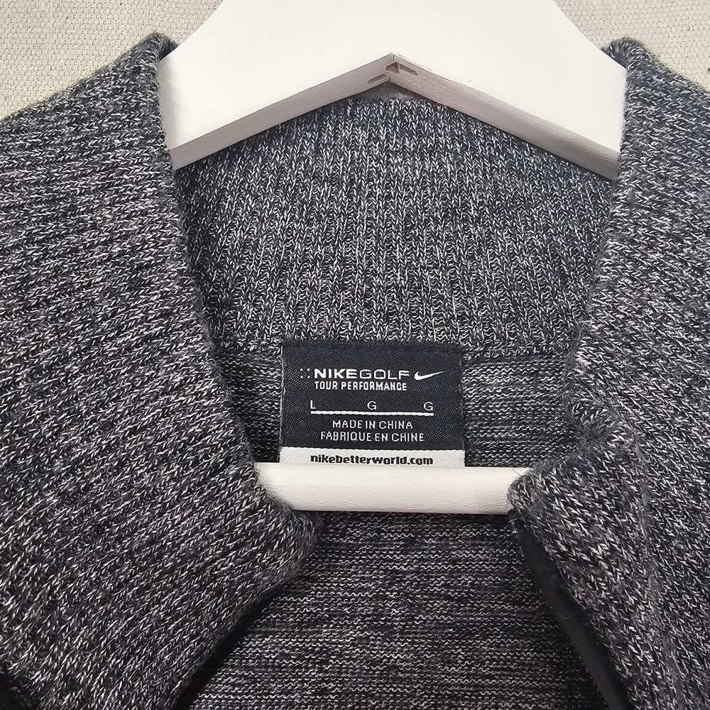 Nike Golf Men's Large Broken Stripe Merino Wool 1/4 Zip Sweater Grey  482195-017 - Picture 3 of 11